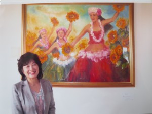 寄贈した油絵と新妻さん